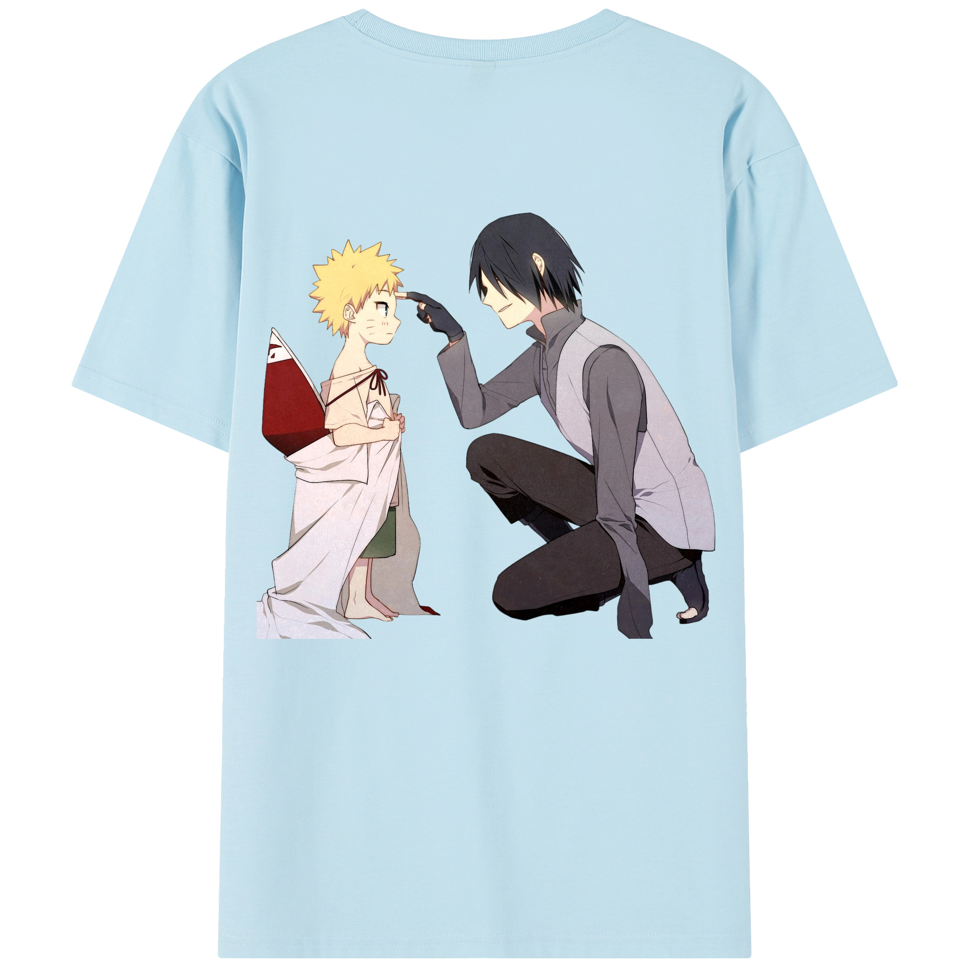 （画像用） NARUTO -ナルト- うちは サスケ Uchiha Sasuke 綿100％半袖Tシャツ（背面プリント）